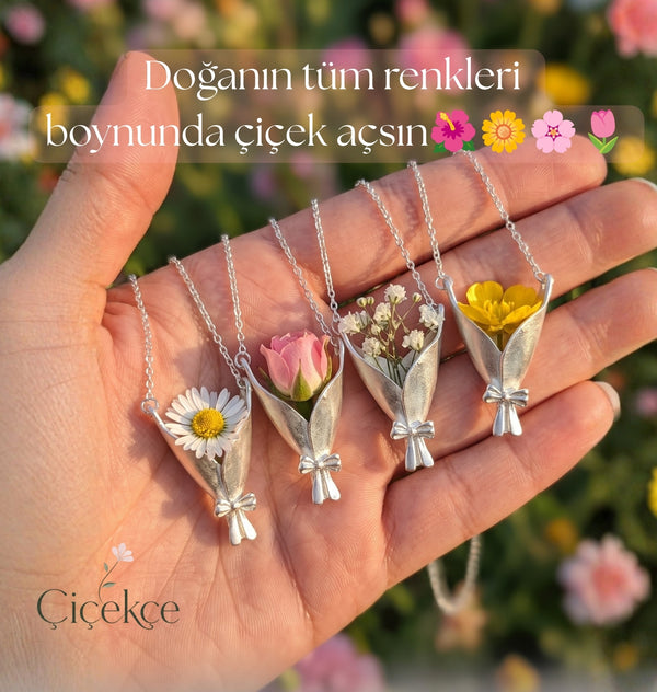 Çiçekçe Anı Kolyesi