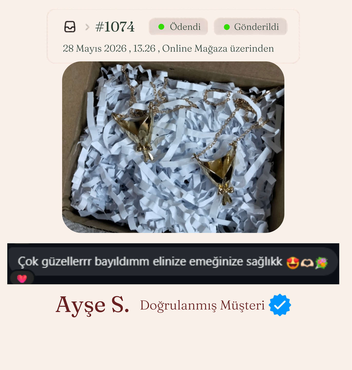 Çiçekçe Anı Kolyesi